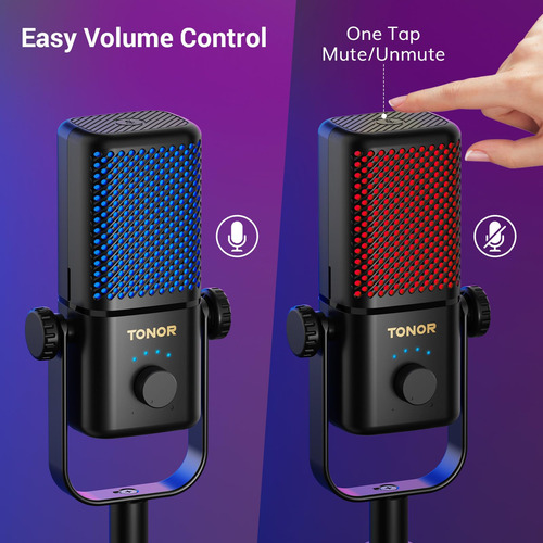 Micrófono Gaming Tonor Tcx3 Rgb Para Xbox, 30h Batería