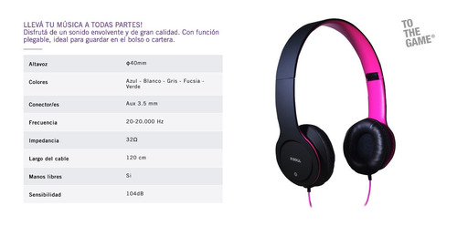 Imagen 3 de 7 de Auriculares Vincha Manos Libres Plegables Livianos Sport