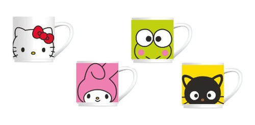 Taza Hello Kitty Juego De 4 Personajes Apilables 330ml