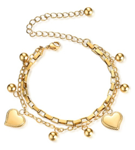 Pulsera  Dorada De Mujer Bañado En Oro