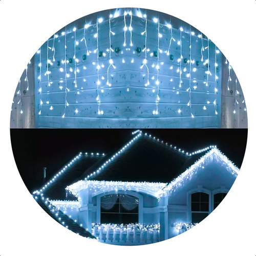 Cascata Pisca Pisca Natal Lampada 100 Led 3 Metros 8 Funções