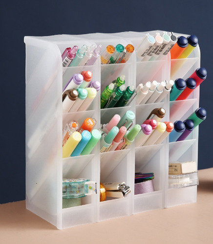 Imagem 2 de 10 de 4 Organizador Porta Caneta Escritório Rack De Armazenamento