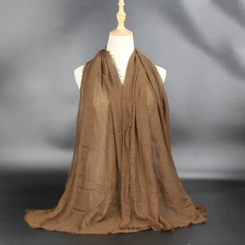 Crinkle Scarf Casual Cotton Linen Headscarf For Women
