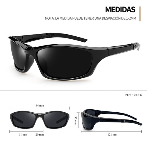 Lentes De Sol Plegables Hombre Mujer Uv Deportivos Ciclismo Anti Luz Solar De Moda Estilo Clásico Diseño Negro
