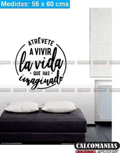 Vinil Decorativo Frase Atrevete A Vivir La Vida 