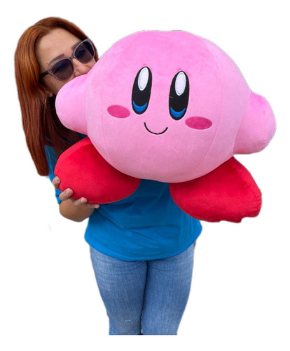 Kirby Peluche Grande 50cm Perfumado + Moño +3 Globos