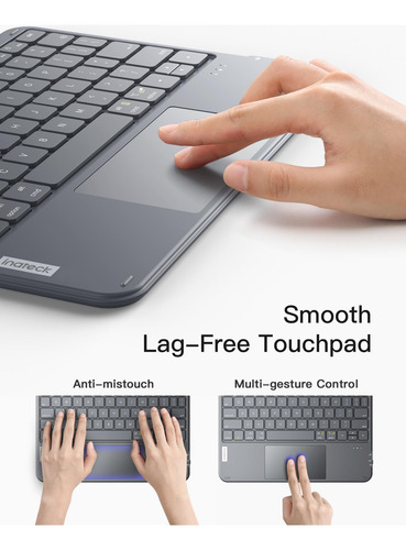 Teclado Bluetooth Qwerty Ultra Delgado Con Panel Táctil