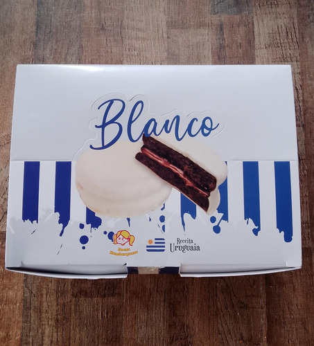 Alfajor Branco Recheio Doce De Leite Receita Uruguai Cx 18un