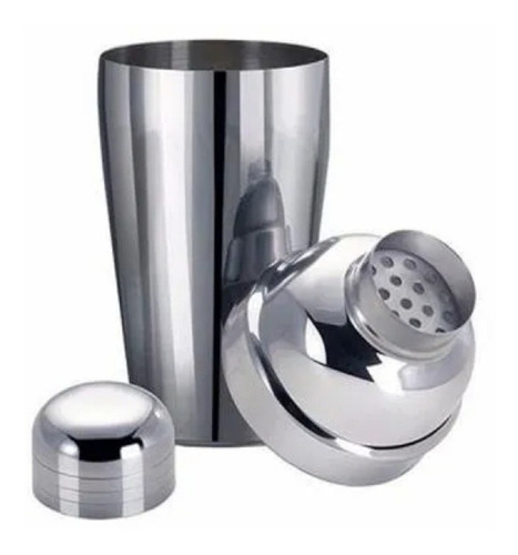 Coqueteleira Aço Inox Para Drinks Em 500ml Com Tampa 3 Peças