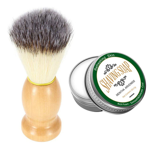 Set De Jabón De Afeitar Y Espuma Para Barba Y Menta Para Hom