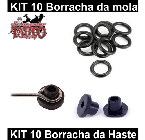 Kit 10 Grommet Tattoo  10 Borracha Da Mola Maquina Tatuagem 