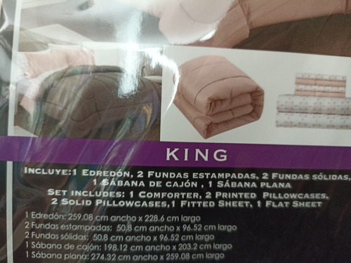 Edredón Reversible Y Juego De Cama King 7 Piezas Hotel Style