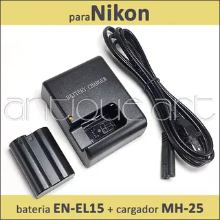 A64 Cargador Y Bateria En-el15 Nikon Z6 D750 D810 7500 D610