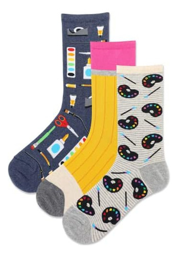 Paletas De Artistas Hot Sox (gris), Crew, Talla De Calzado P