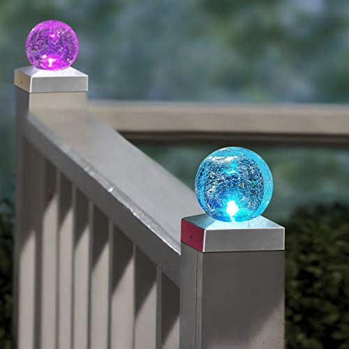 Set 4 Esferas Lámparas Solares Decorativas Led Rgb De Jardín Color Changing
