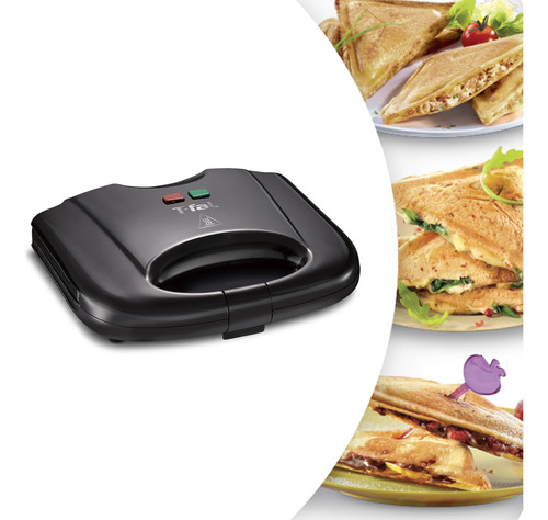 Sandwichera Negra Con Placas Antiadherentes Negro