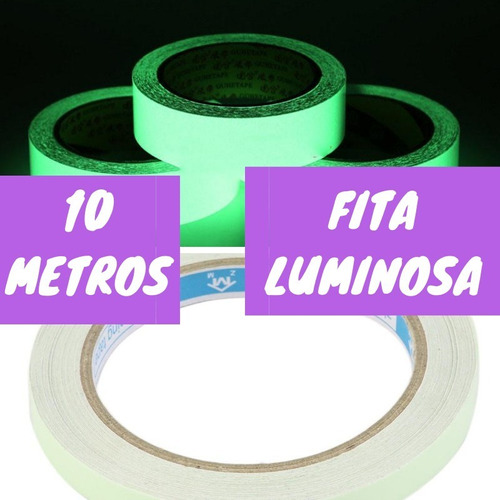 Fita Glow Tape Fluorescente Festa Brilha Neon Decoração Rolo