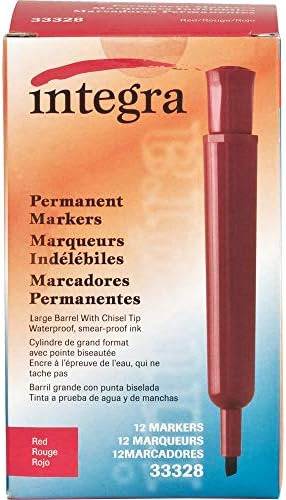Marcadores Cincel Rojos Permanentes Integra (paquete 12)