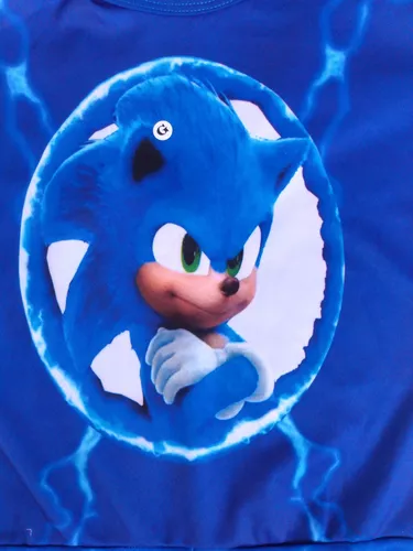 Fantasia Sonic Infantil Curta Com Máscara