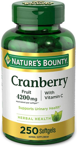 Cranberry 4200 Mg Nature's Bounty 250 Capsulas Blandas