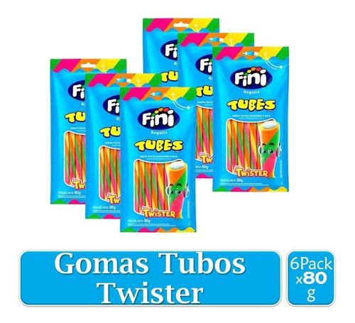 Fini Gomas Tubos Twister Bolsa X 80 - Unidad a $522