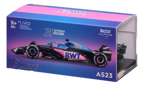 Caixa de acrílico Auto F1 Die Cast 1:43 Bwt Alpine Icon #31