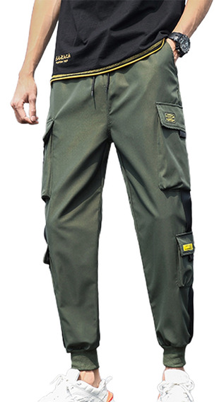 Hombre Casual Moda Pequeño Pie Multi Bolsillo Impresión Tend Hombre Casual Moda Pequeño Pie Multi Bolsillo Impresión Tend