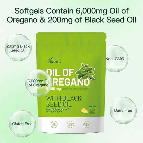 Vivonu Aceite De Orégano 300 Cápsulas Blandas