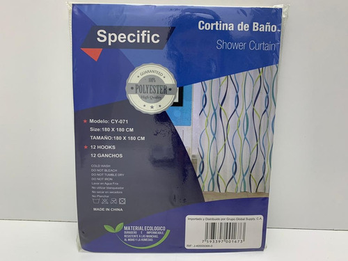 Cortina Baño Gancho Plastico Specific Sy. 5742 Xavi