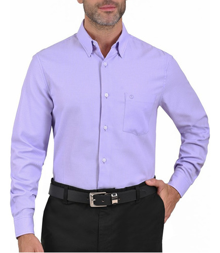 Camisa Sansabelt Manga Larga Con Botton Down Oculto Regular 