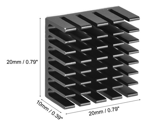 Disipador Cobre 10x20x20mm Con Auto Adhesivo Para Chips 5pzs