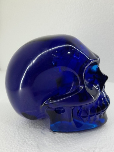 Calavera Cristal De Roca Azul Nivea Cráneo Obsidiana 12 Cm (Usado)