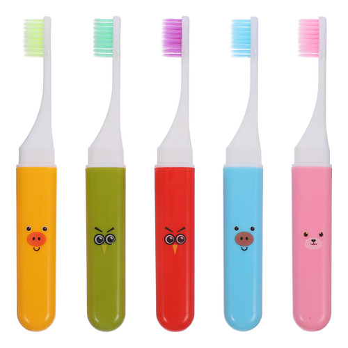 Manual De Cepillos De Dientes Plegables Para Niños, 5 Piezas