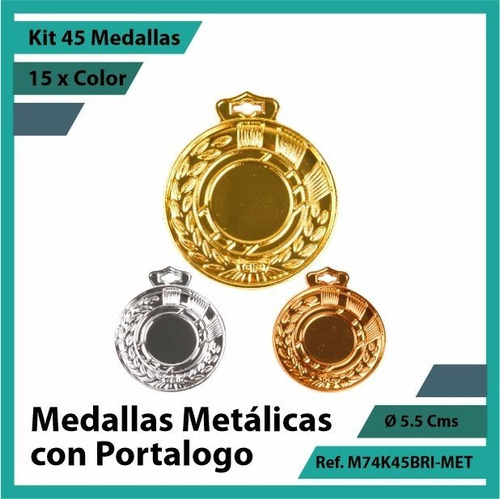 Kit 45 Medallas En Cali Con Portalogo Metalica M74k45