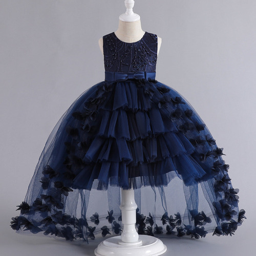 Vestido Elegante De Princesa De Boda For Niños Con Flores D