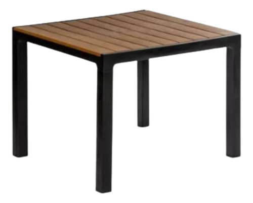 Mesa Plástica Cuadrada 90x90 Cm Madeira Tabaco