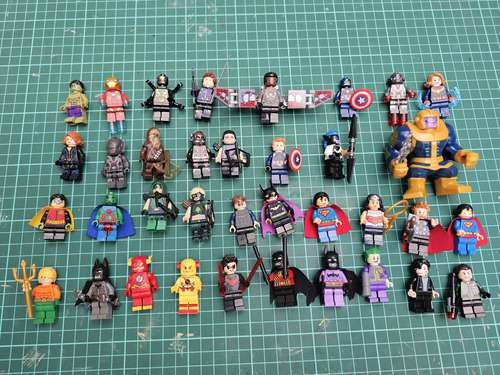 Lote 36 Mini Figuras Simil Lego - Marvel Dc Comics 