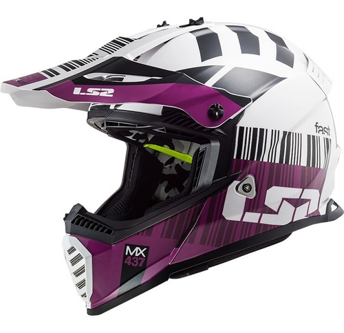 Casco Ls2 Mx437 Xcode Blanco Violeta