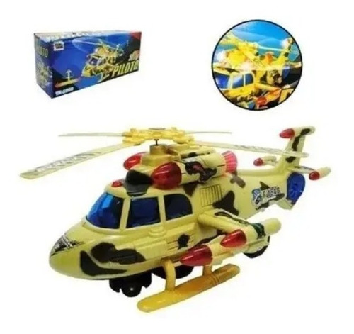 Helicóptero De Guerra Airplane Gira 360 Graus Brinquedo Cor Bege Personagem Helicóptero Sky