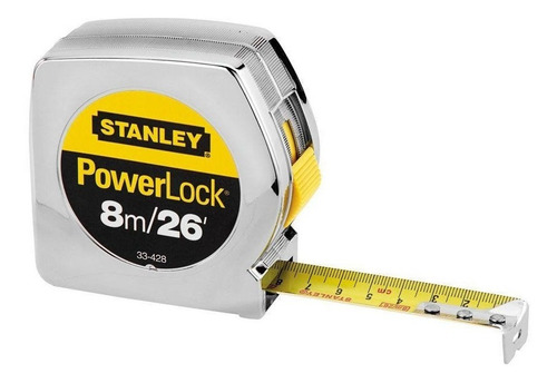 Imagen 2 de 3 de Flexometro Cinta Métrica Stanley Pl-428 8 Metros Mod.33428