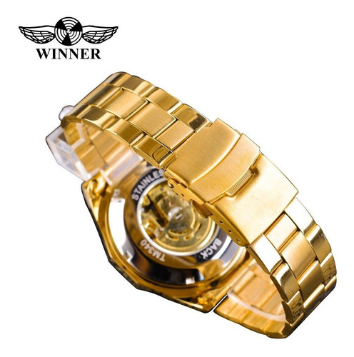 Imagen 6 de 6 de Winner Men Reloj Automático Con Diseño De Calavera Luminosa