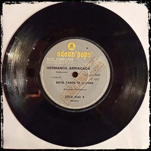 Hermanos Arriagada - Esta Tarde Vi Llover 1967 Vinilo Single (Usado)