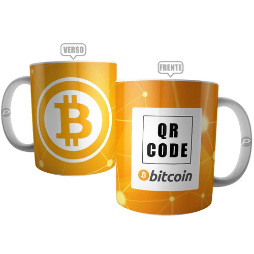 Caneca Bitcoin Personalizada Com Qr Code Da Sua Carteira