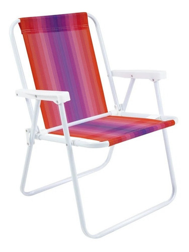 Cadeira De Praia Varanda Piscina Alta De Aço 110 Kg Cor Vermelho