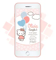 Comprar Invitación Virtual Imagen Digital - Hello Kitty