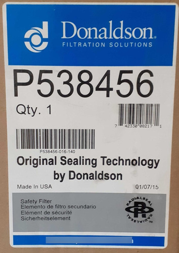 Filtro Aire Secundario Donaldson P538456 Radialseal