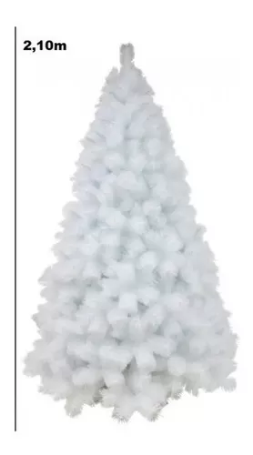 Árvore De Natal Pinheiro Luxo Branca Cheio 2,10m 566 Galhos - Escorrega o  Preço