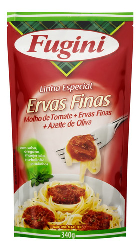 Molho de Tomate Ervas Finas Fugini Especial Sachê 340g
