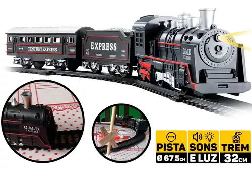 Ferrorama Trem Máquina Locomotiva Trilhos E Vagões Elétrico