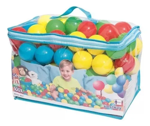 100 Pelotas De Colores Juguete Playa Niños Piscina Plásticas